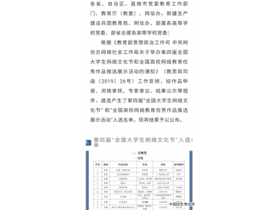 天津工业大学人文学院学子在第四届全国大学生网络文化节中喜获佳绩